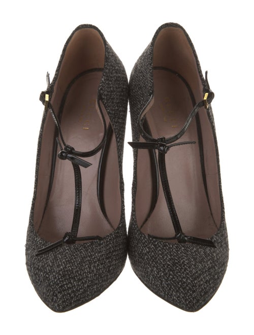 Gucci Felt T-Strap Pumps