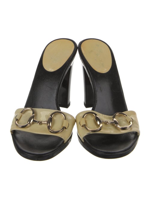 Gucci 1955 Horsebit Accent Patent Leather Slides