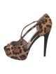 Gucci Ponyhair Animal Print T-Strap Pumps