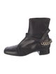 Gucci Chain-Link Accent Leather Moto Boots