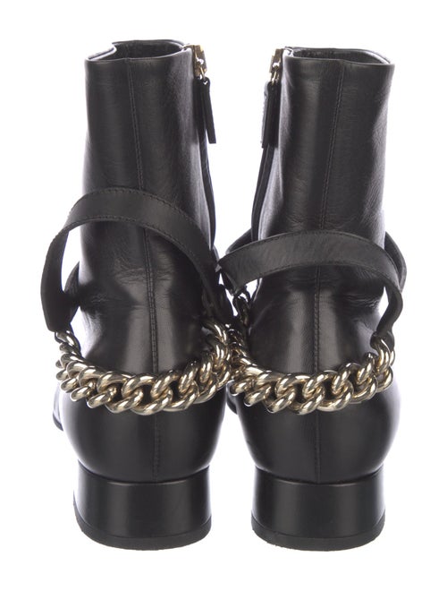 Gucci Chain-Link Accent Leather Moto Boots