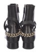Gucci Chain-Link Accent Leather Moto Boots