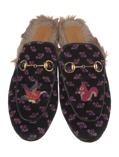 Gucci 1955 Horsebit Accent Velvet Mules
