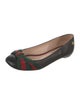 Gucci Web Accent Leather Ballet Flats
