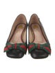 Gucci Web Accent Leather Ballet Flats