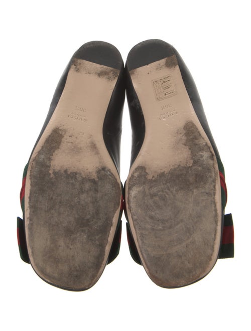 Gucci Web Accent Leather Ballet Flats