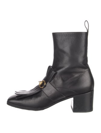 Gucci Horsebit Accent Leather Combat Boots