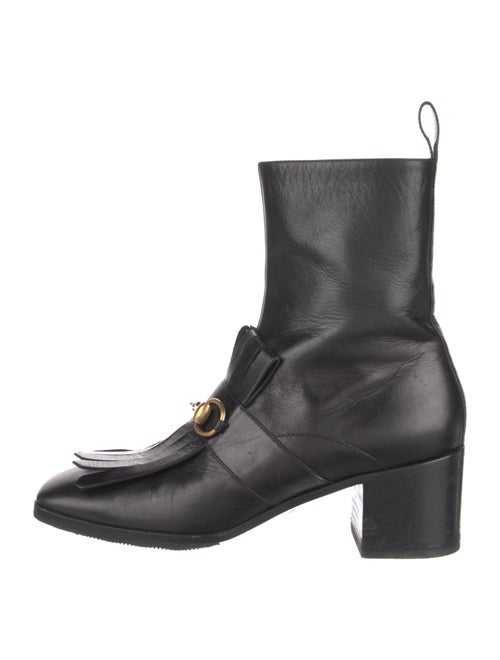 Gucci Horsebit Accent Leather Combat Boots