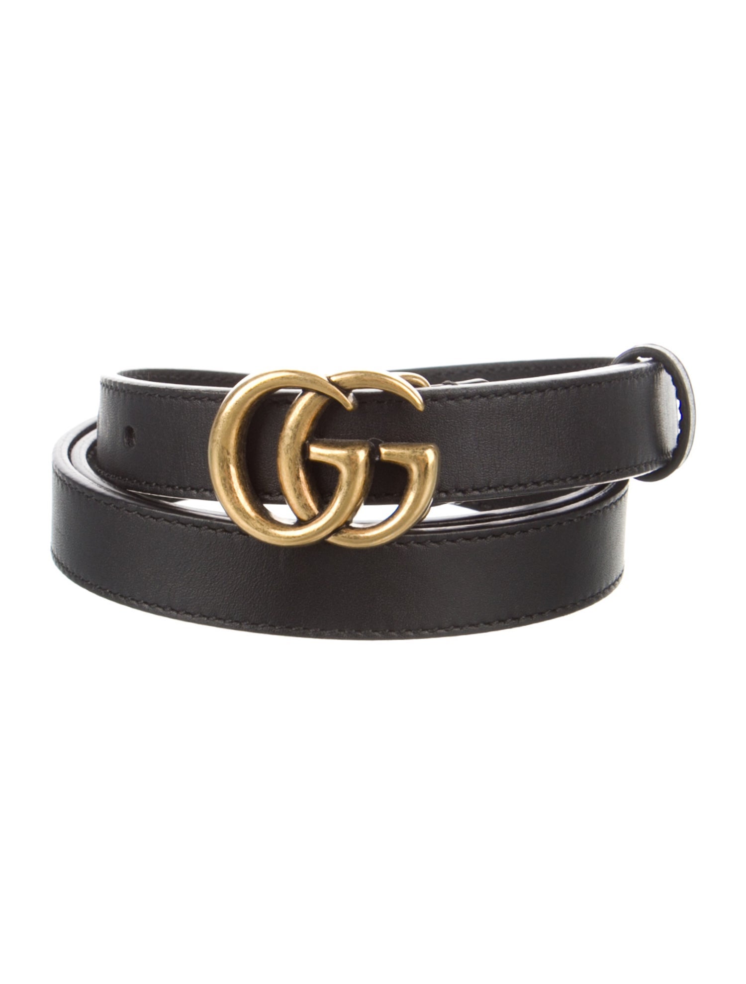 Gucci Double G Logo Skinny Belt