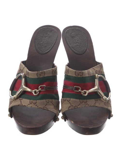 Gucci Late 2000's - Early 2010's GG Canvas Slides