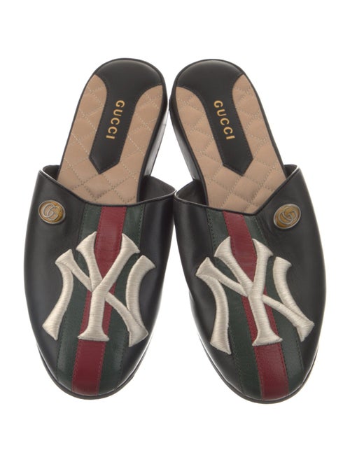 Gucci Web Accent Leather Mules