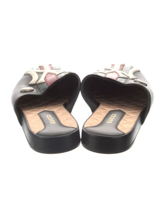 Gucci Web Accent Leather Mules