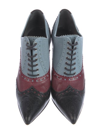 Gucci Leather Colorblock Pattern Pumps