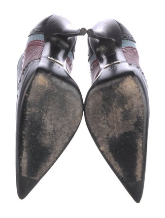 Gucci Leather Colorblock Pattern Pumps