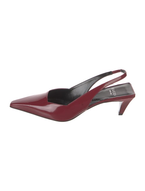 Gucci Interlocking G Logo Patent Leather Slingback Pumps
