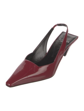 Gucci Interlocking G Logo Patent Leather Slingback Pumps