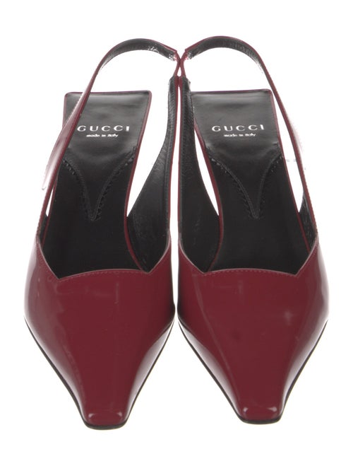 Gucci Interlocking G Logo Patent Leather Slingback Pumps