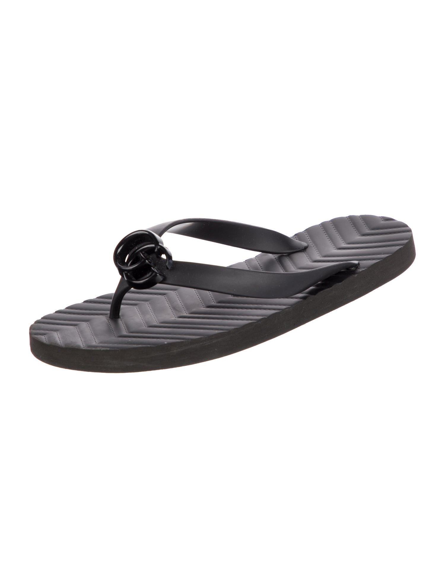 Gucci Double G Logo Rubber Flip Flops