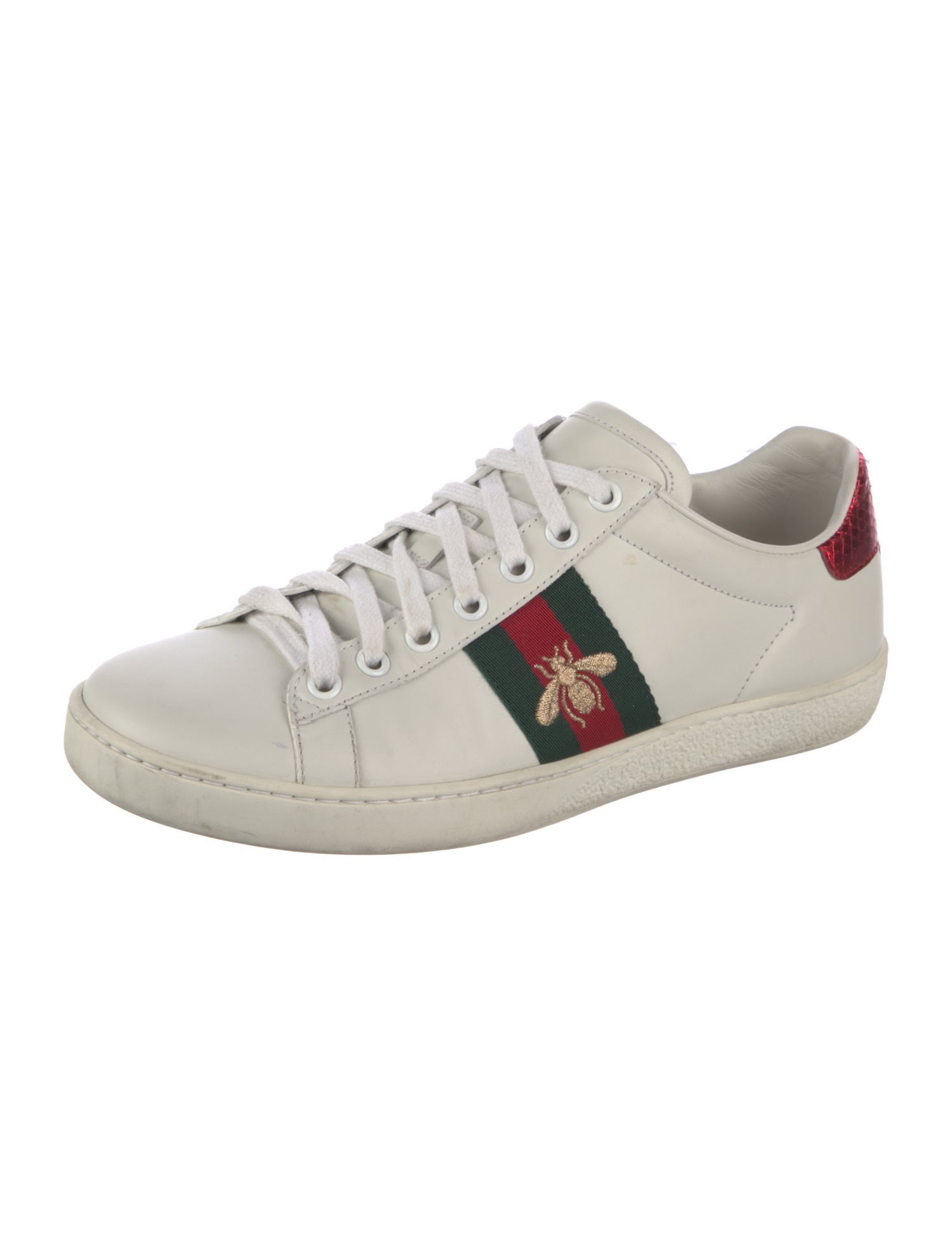 Gucci Leather Colorblock Pattern Sneakers