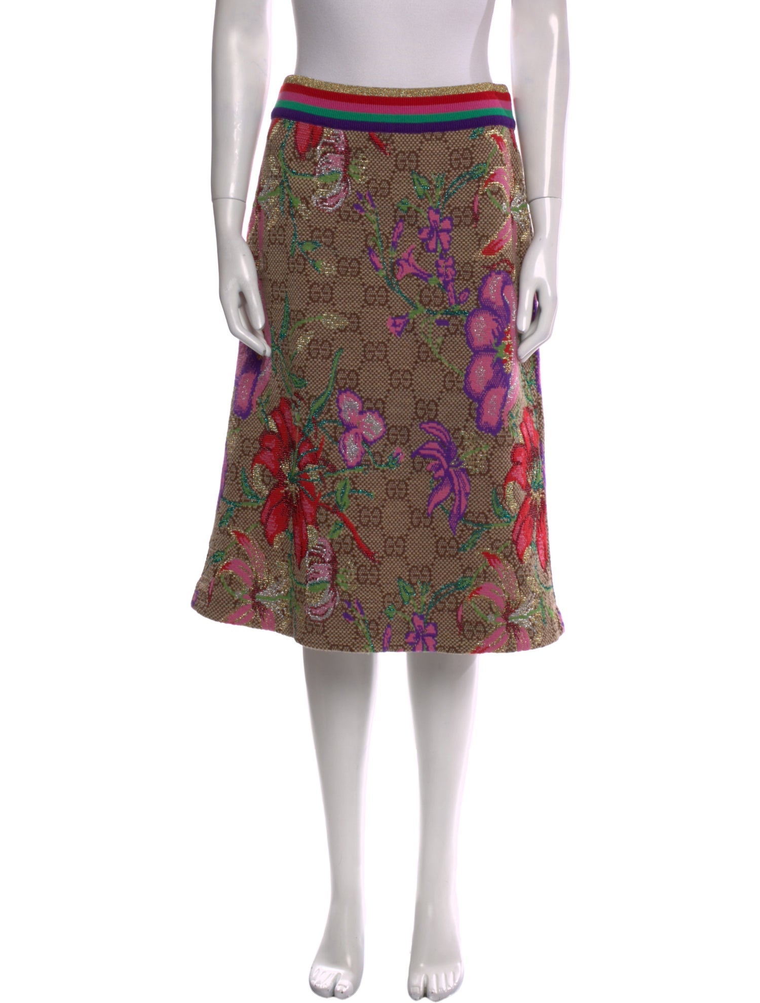 Gucci Floral Print Knee-Length Skirt