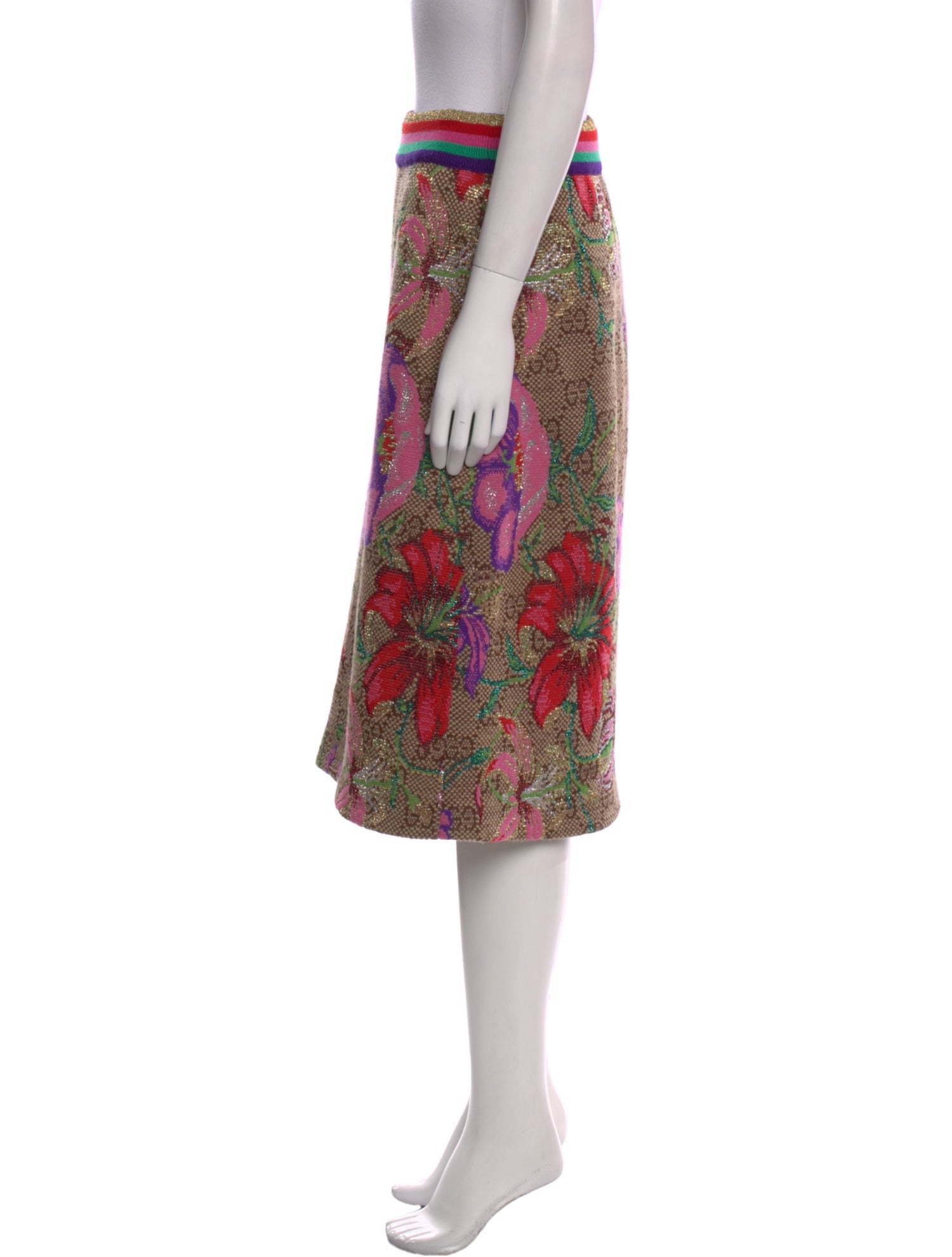 Gucci Floral Print Knee-Length Skirt