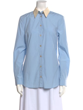 Gucci 2022 Long Sleeve Button-Up Top