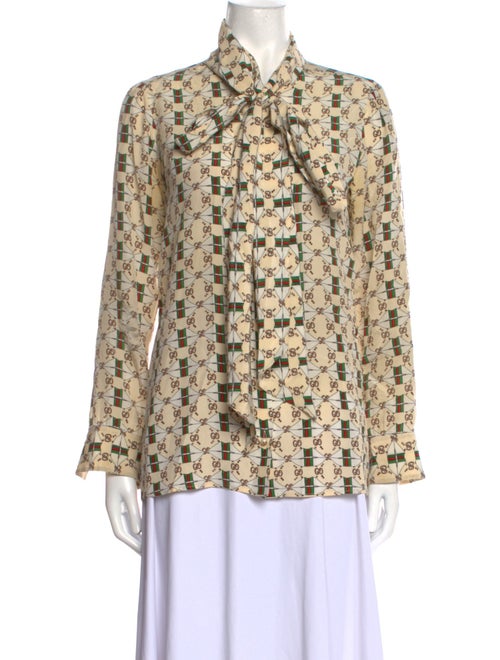 Gucci Silk Printed Button-Up Top