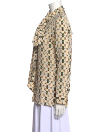 Gucci Silk Printed Button-Up Top