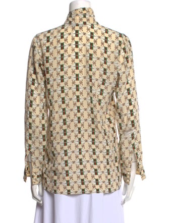 Gucci Silk Printed Button-Up Top