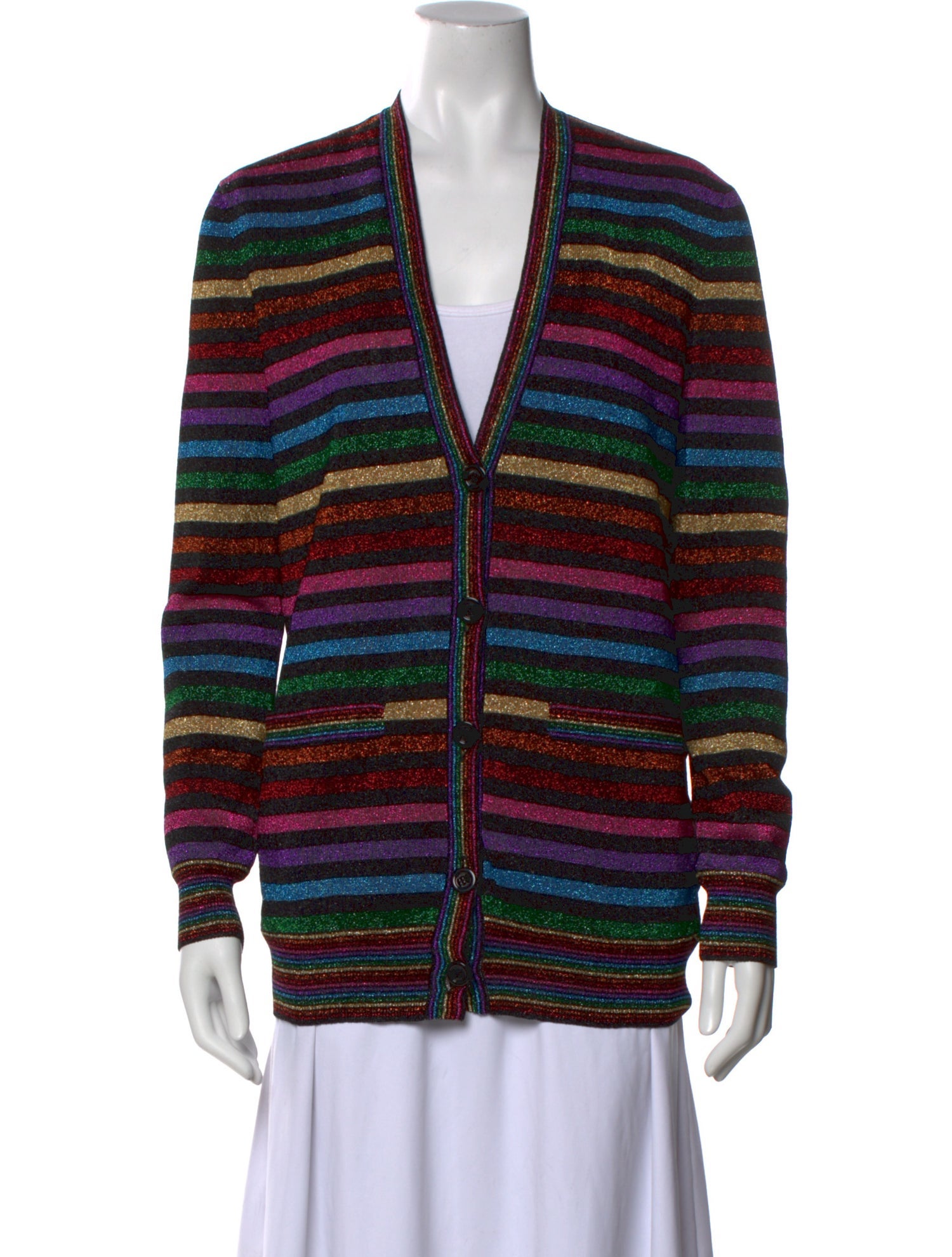 Gucci Striped V-Neck Sweater