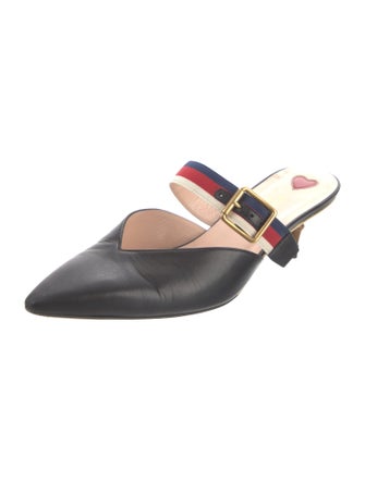 Gucci Sylvie Web Accent Leather Mules