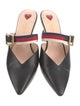 Gucci Sylvie Web Accent Leather Mules