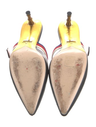 Gucci Sylvie Web Accent Leather Mules