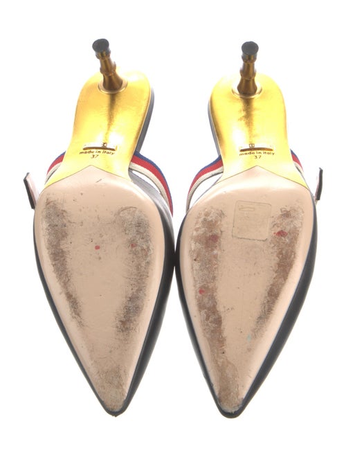 Gucci Sylvie Web Accent Leather Mules