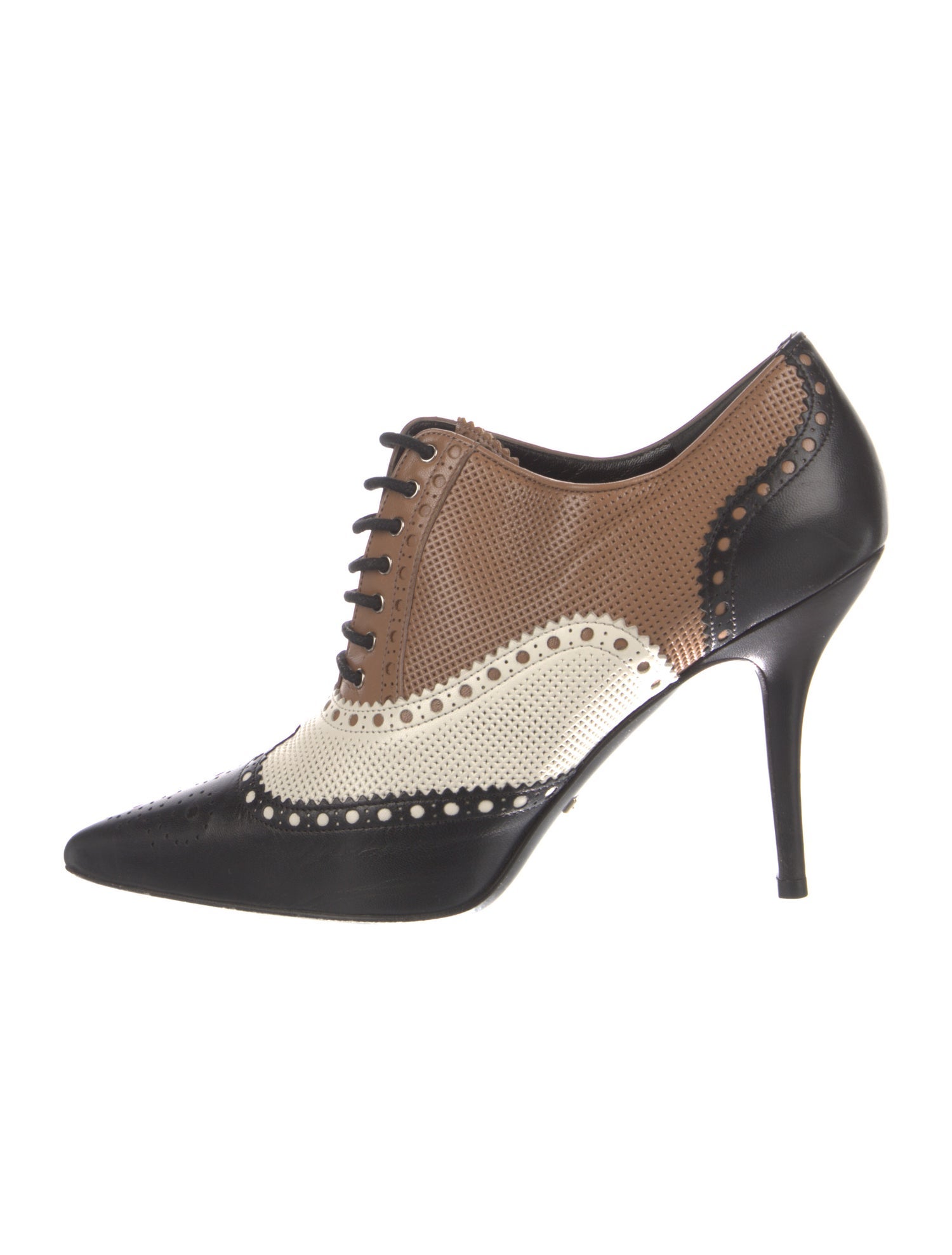 Gucci Leather Colorblock Pattern Pumps