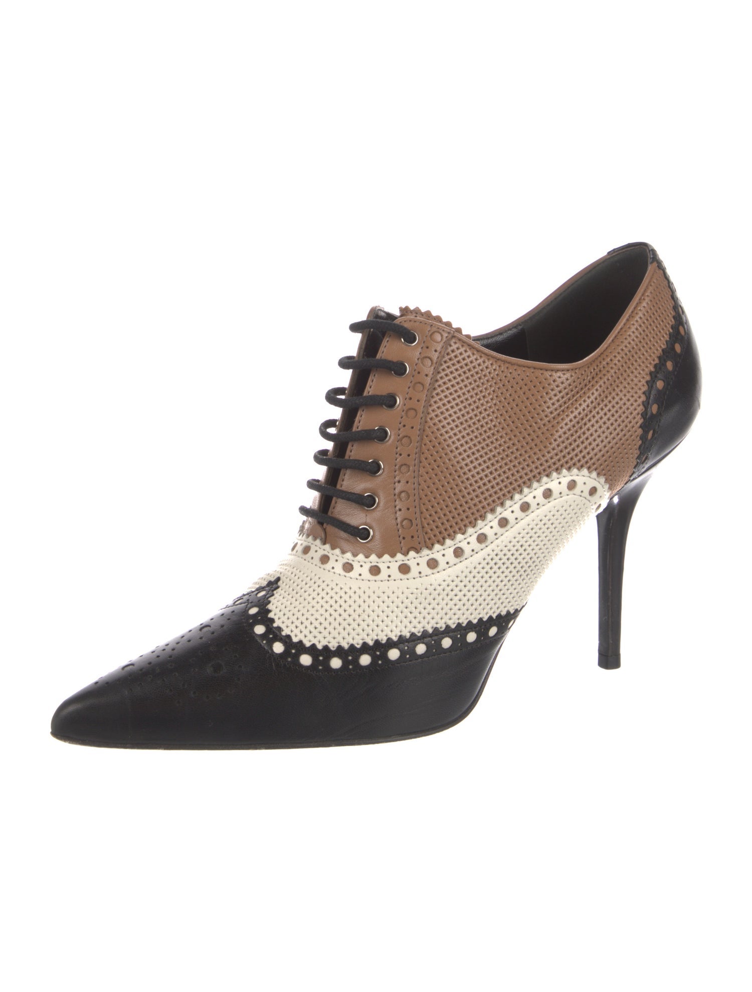 Gucci Leather Colorblock Pattern Pumps