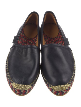 Gucci Sylvie Web Accent Leather Espadrilles