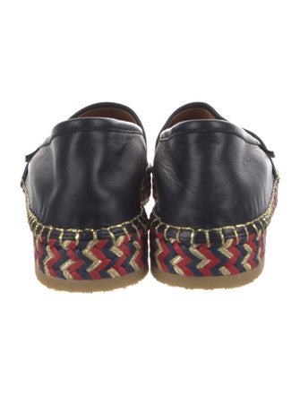 Gucci Sylvie Web Accent Leather Espadrilles