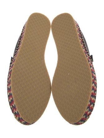 Gucci Sylvie Web Accent Leather Espadrilles