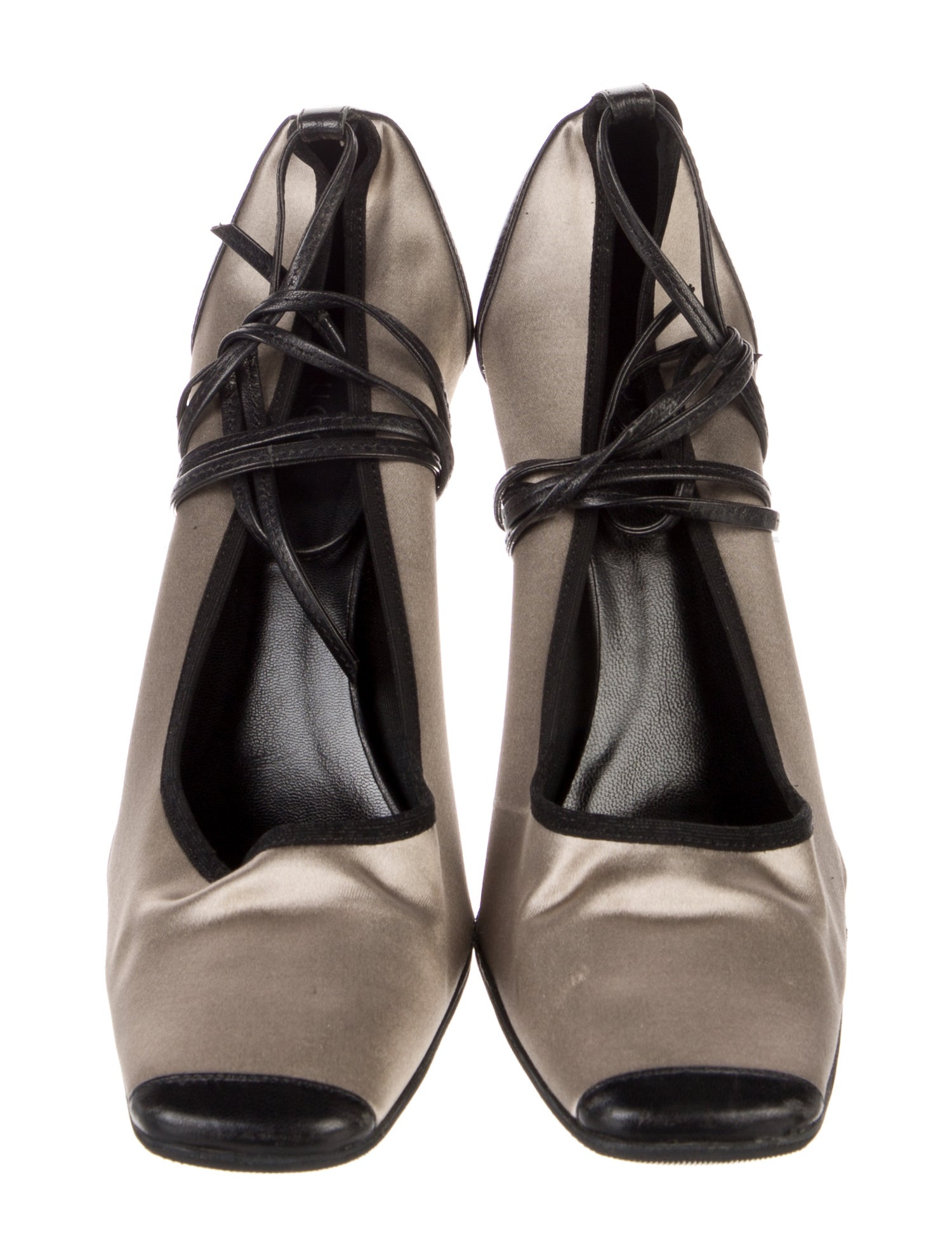 Gucci Satin Colorblock Pattern Pumps