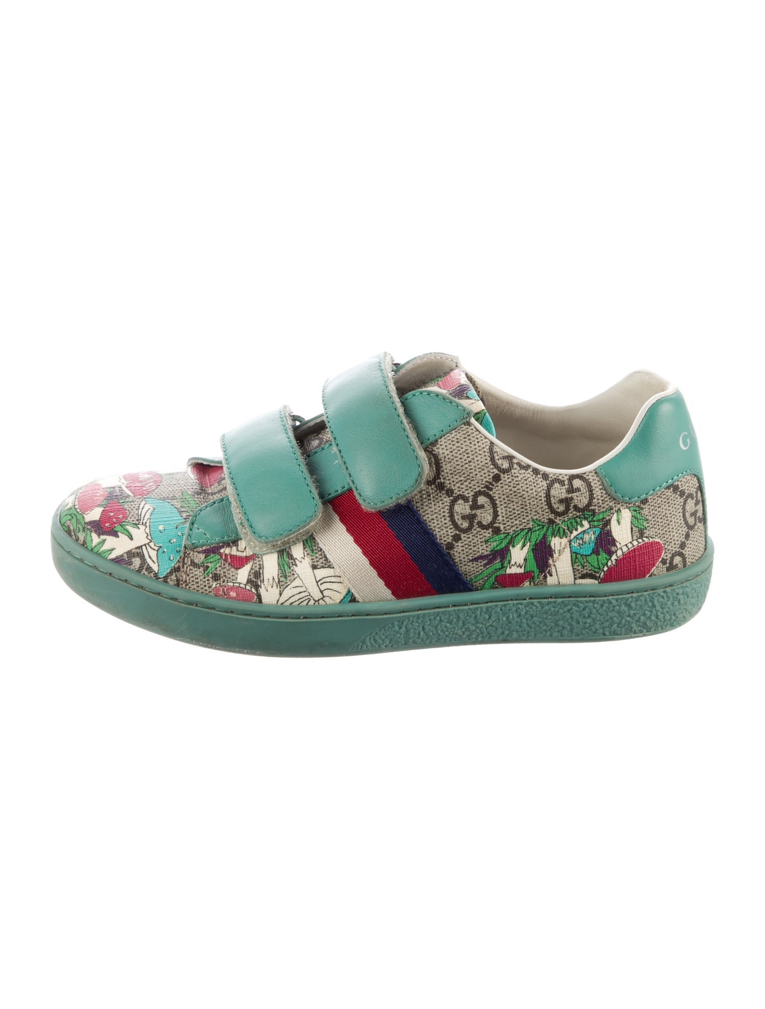 Gucci Toddler Girls' GG Supreme Leather-Trimmed Coated Canvas Low-Top Sneakers
