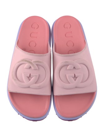 Gucci Interlocking G Logo Rubber Slides
