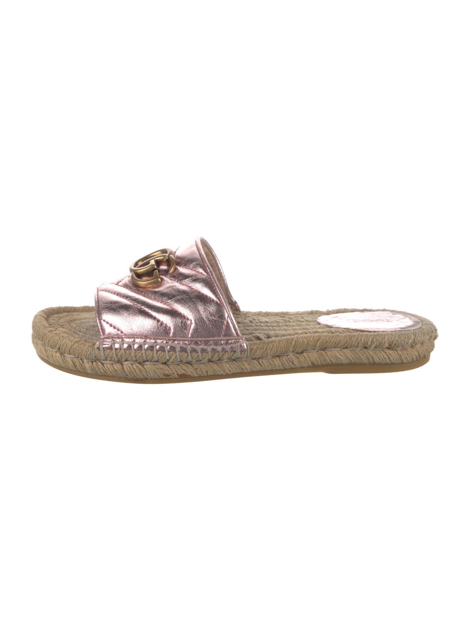 Gucci Double G Logo Leather Espadrilles