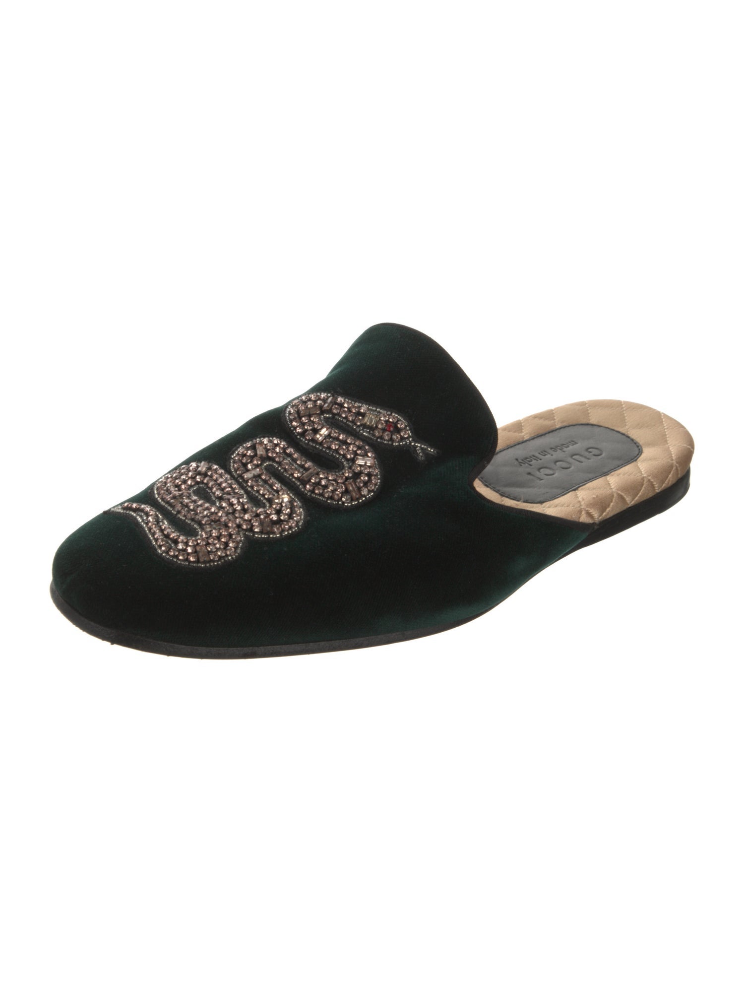 Gucci Kingsnake Velvet Mules