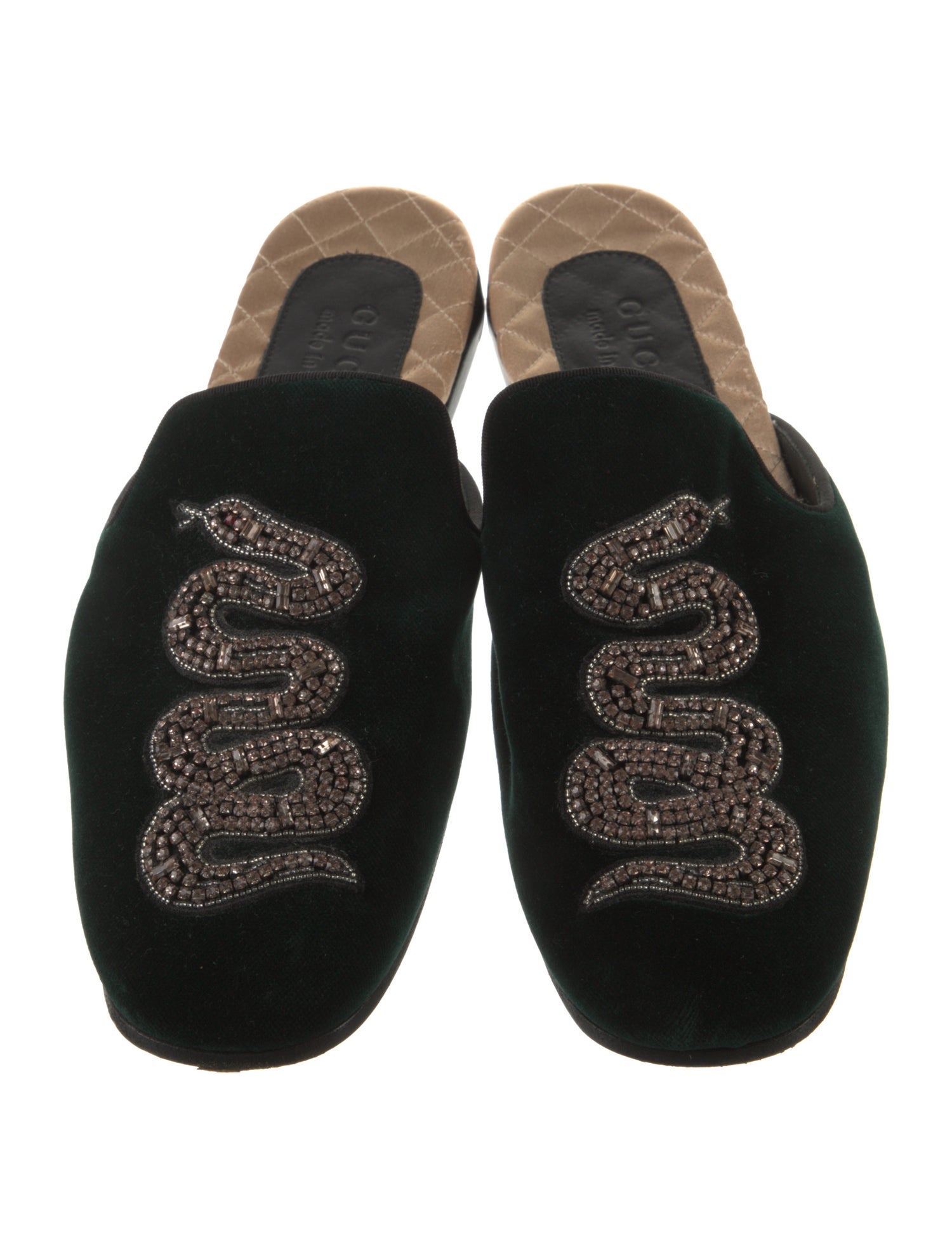 Gucci Kingsnake Velvet Mules