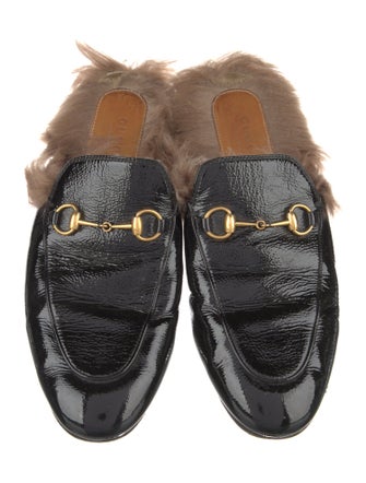 Gucci Horsebit Accent Patent Leather Mules