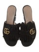 Gucci Double G Logo Suede Mules