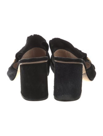Gucci Double G Logo Suede Mules