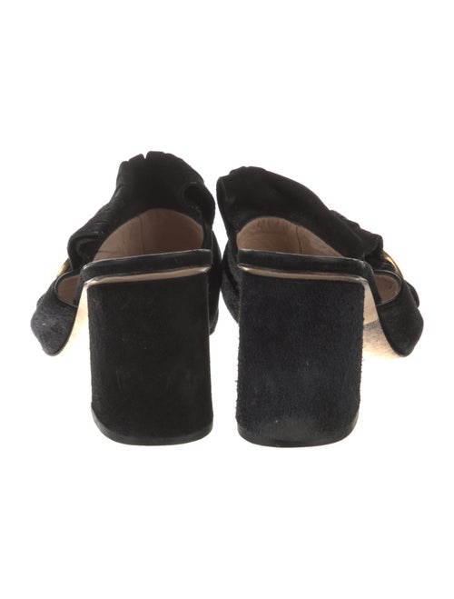 Gucci Double G Logo Suede Mules