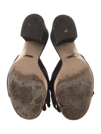 Gucci Double G Logo Suede Mules